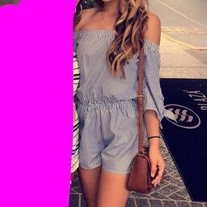 Cute blue and white romper !!